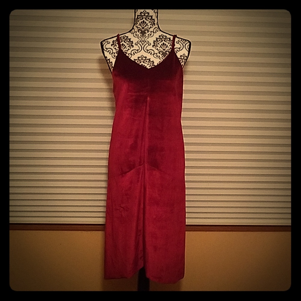 Red velvet dress